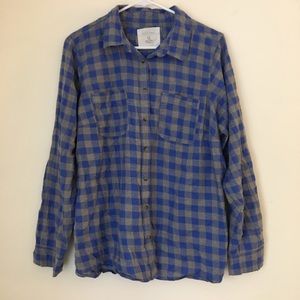 Blue & Gray Checkered Button Down Shirt (Sonoma)